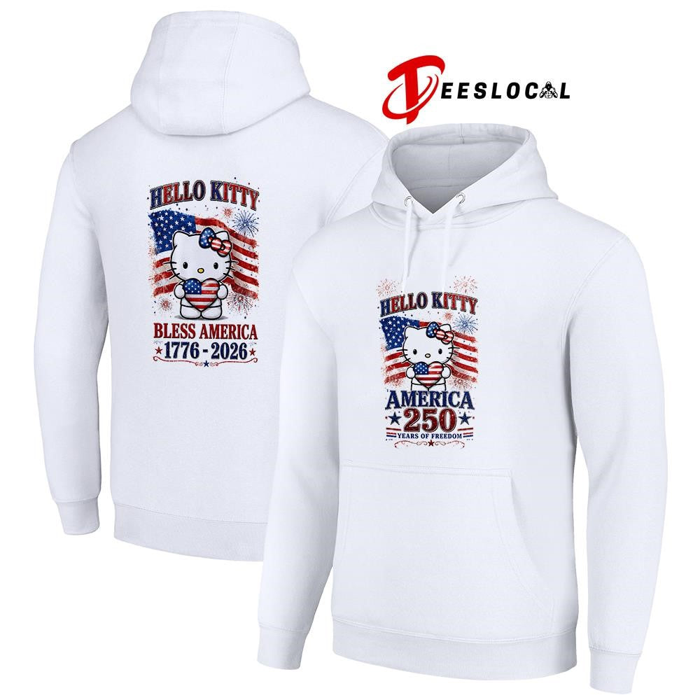 Hello Kitty America 250 years of freedom bless America graphic shirt