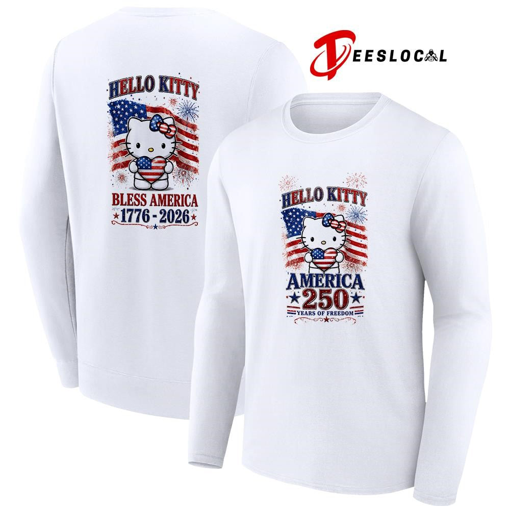 Hello Kitty America 250 years of freedom bless America graphic shirt