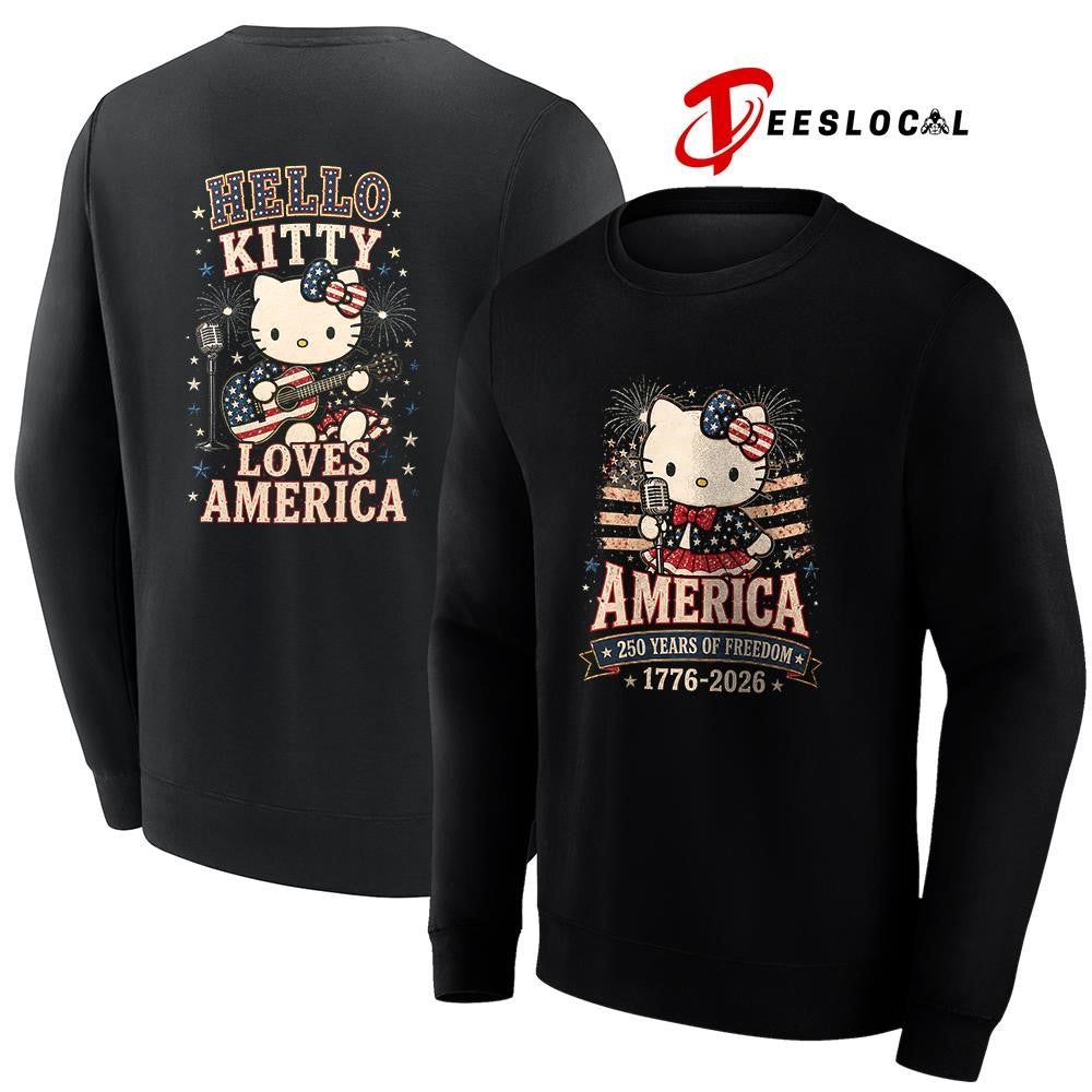 Hello Kitty America 250 years of freedom loves America shirt