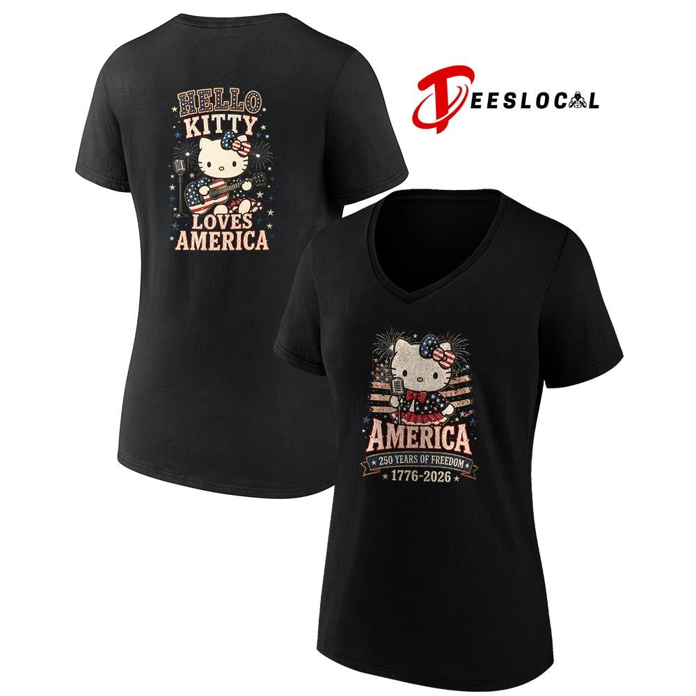 Hello Kitty America 250 years of freedom loves America shirt