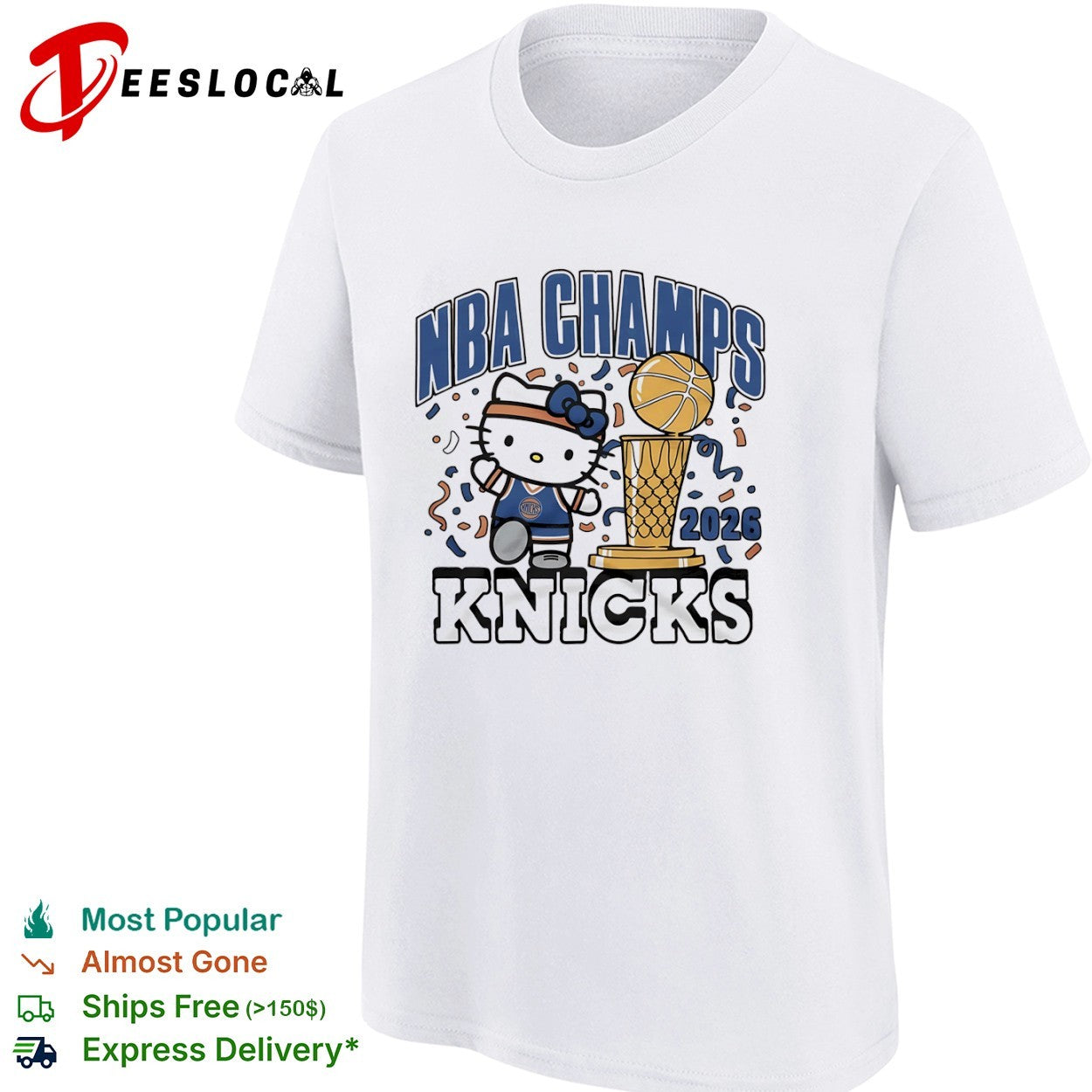 Hello Kitty NBA Champs 2026 New York Knicks Basketball shirt