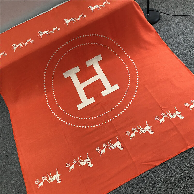 Luxury H cashmere throw blanket 489#