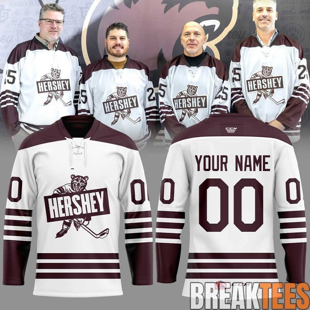 Hershey Bears Throwback Design Custom Hockey Jersey