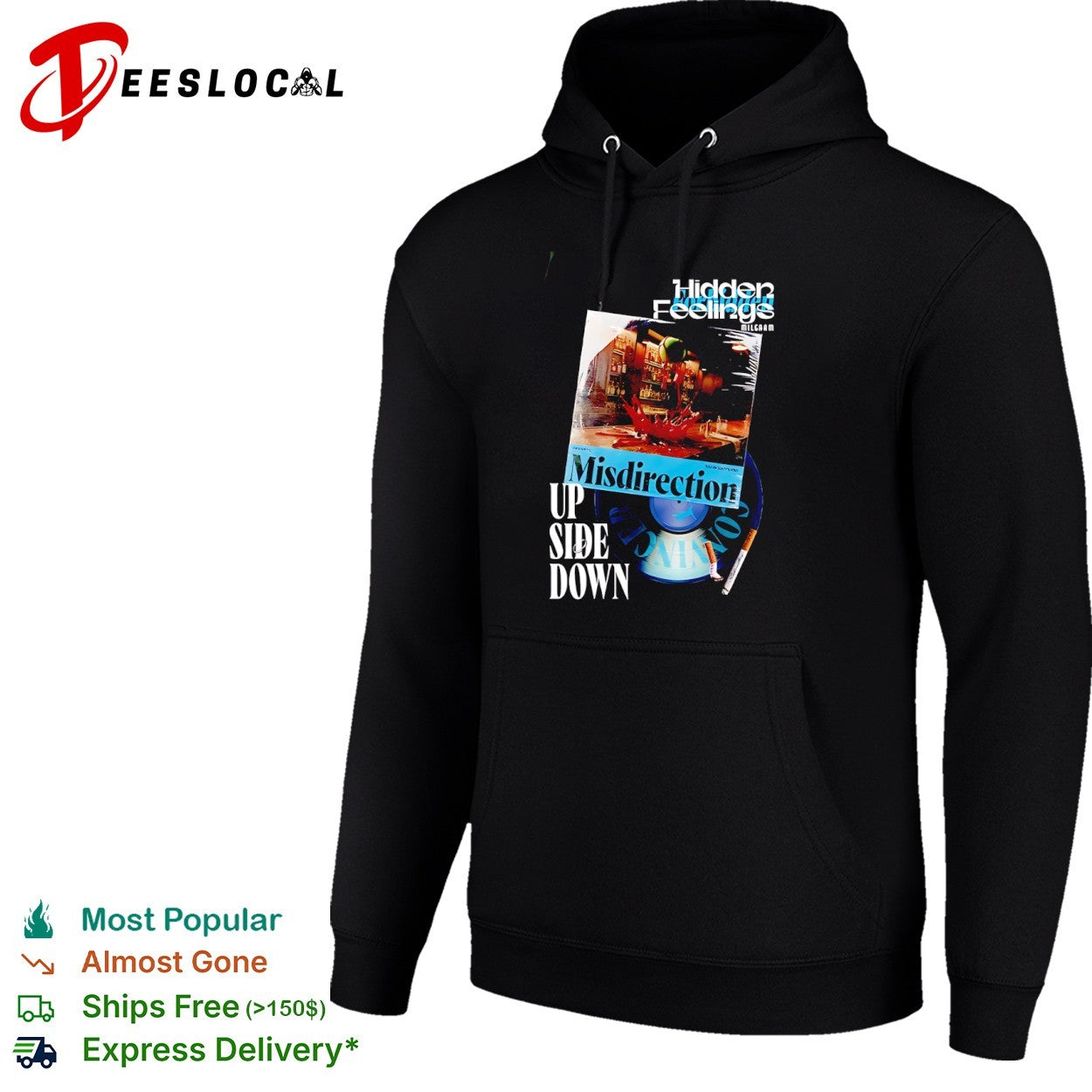 Hidden Feelings Milgaam Misdirection Maagerade Up Side Down Vinyl Record Music shirt