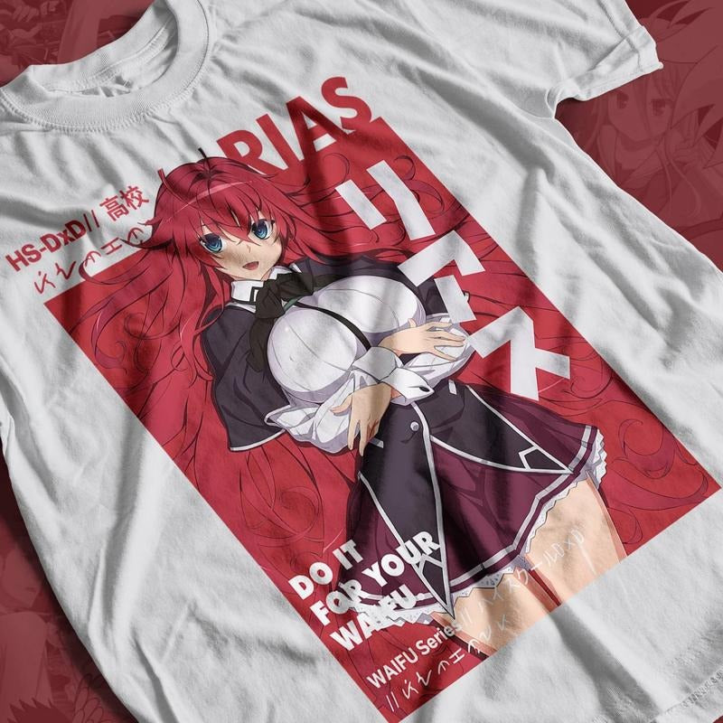 High School DxD Anime & Rias Gremory Waifu Cute Girl Vintage Streetwear Manga T-Shirts