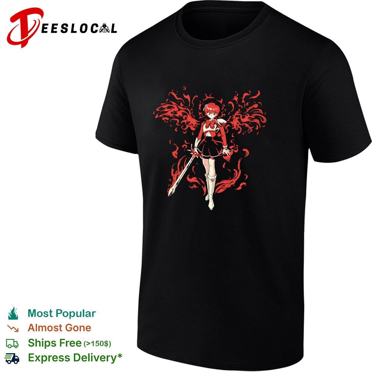 Hikaru Shidou from the anime series Magic Knight Rayearth Magic Fire Knight shirt