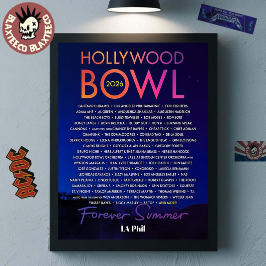 Hollywood Bowl 2026 Full Lineup Forever Summer Los Angeles California On August 22 Home Decor Poster Canvas