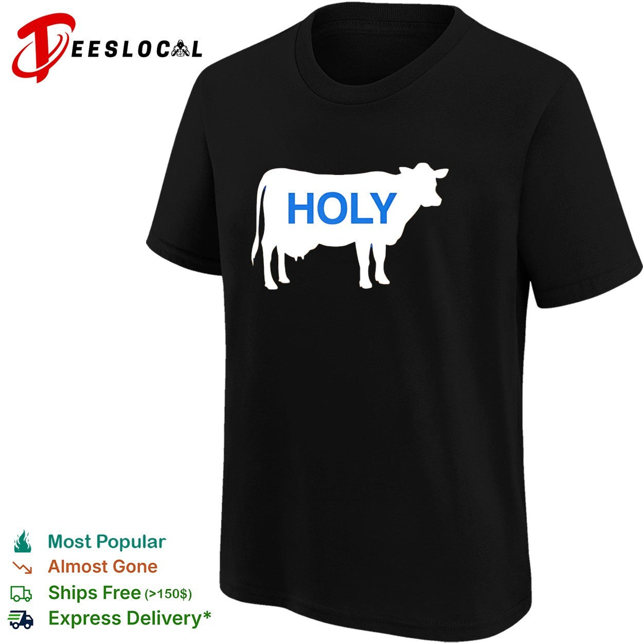 Holy cow silhouette wordplay shirt