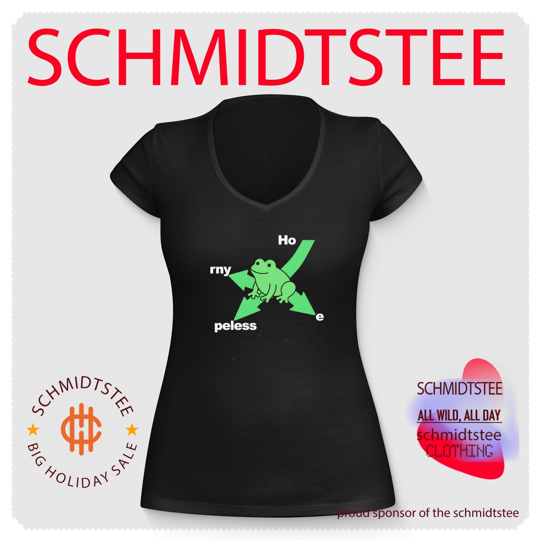 Hopeless Horny Frog humor pun shirt
