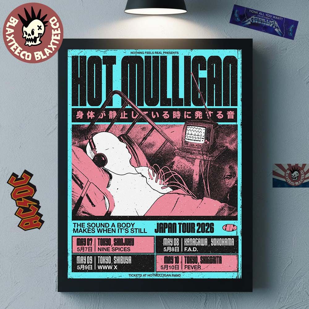 Mulligan The Sound A Body Makes When Its Still Japan Tour 2026 Official Artwork With Dates Decor Poster Canvas