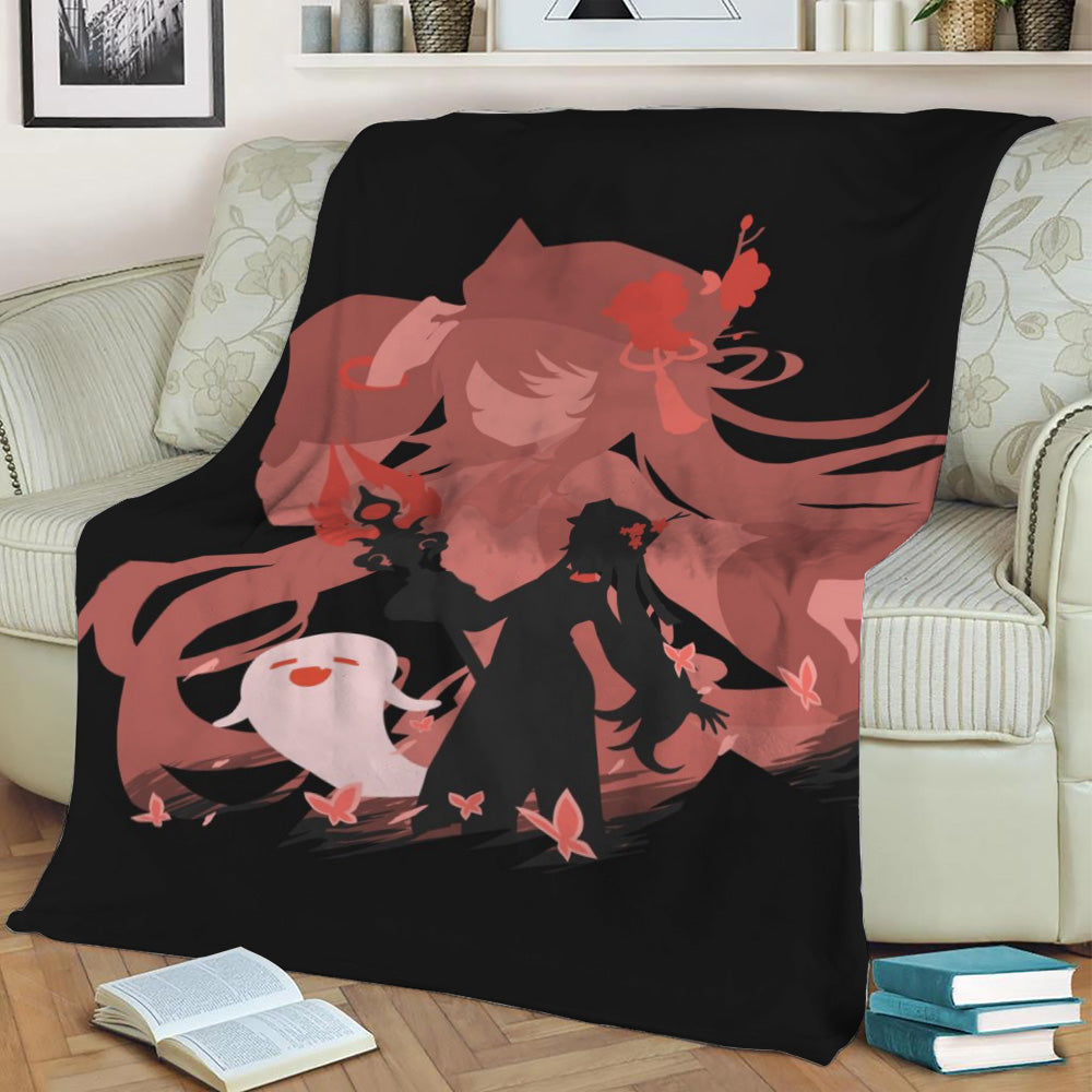 Hu Tao Genshin Impact Fleece Throw Blanket