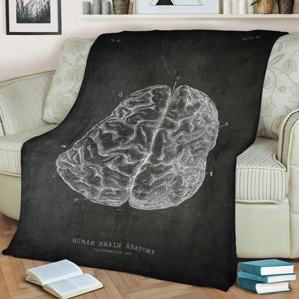 Human brain Fleece Throw Blanket