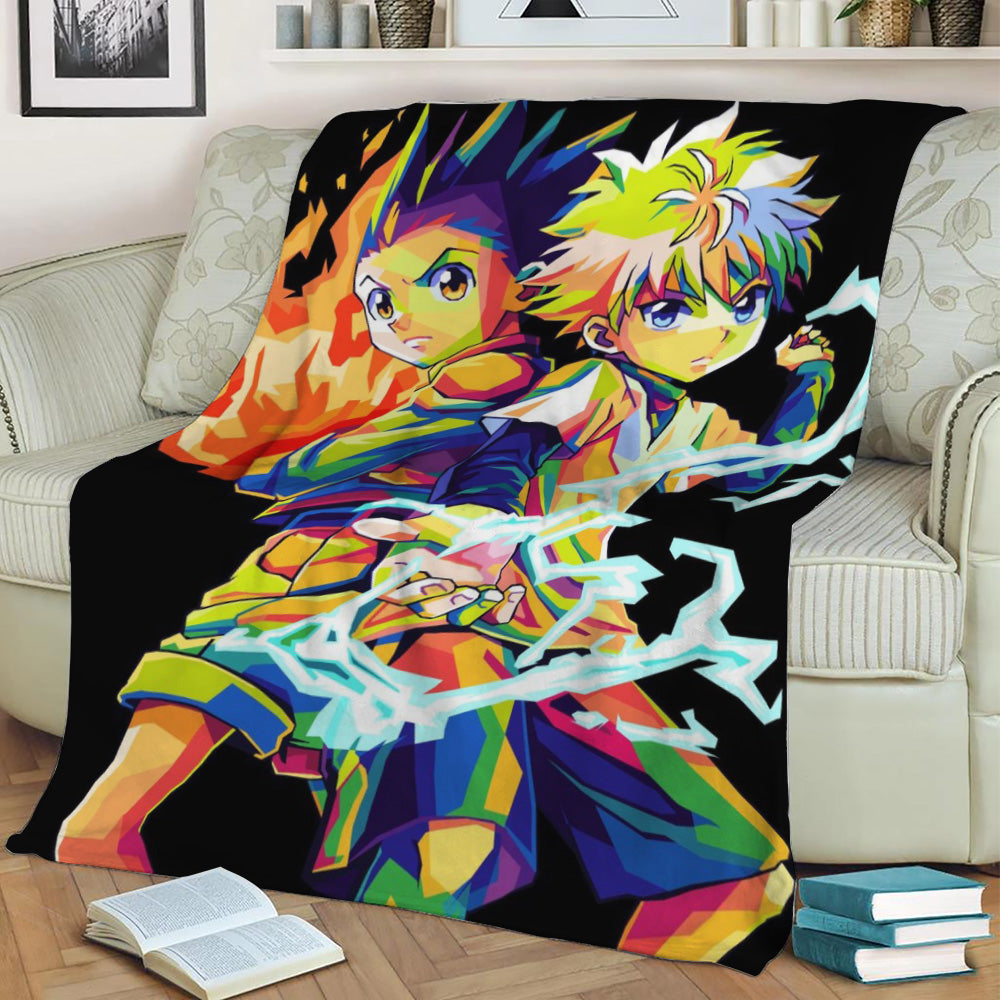 Hunterxhunter Wpap Pop Art Fleece Throw Blanket