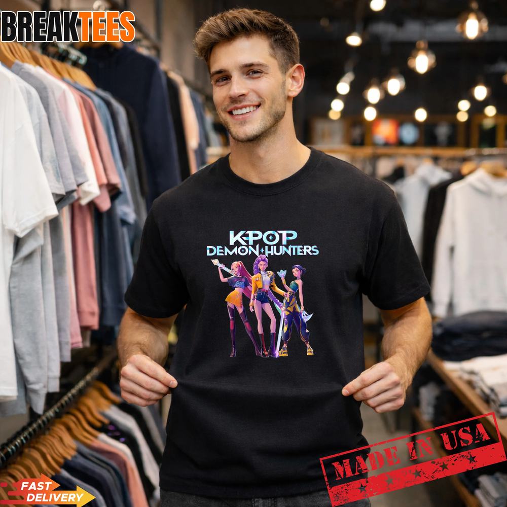 Epic Huntrix Kpop Demon Hunters Tee – Anime Style Heroic Poses Group Shirt