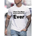 "I Have Too Many Guitars" Print Crew Neck Casual Short Sleeve Top Made USA T-Shirts