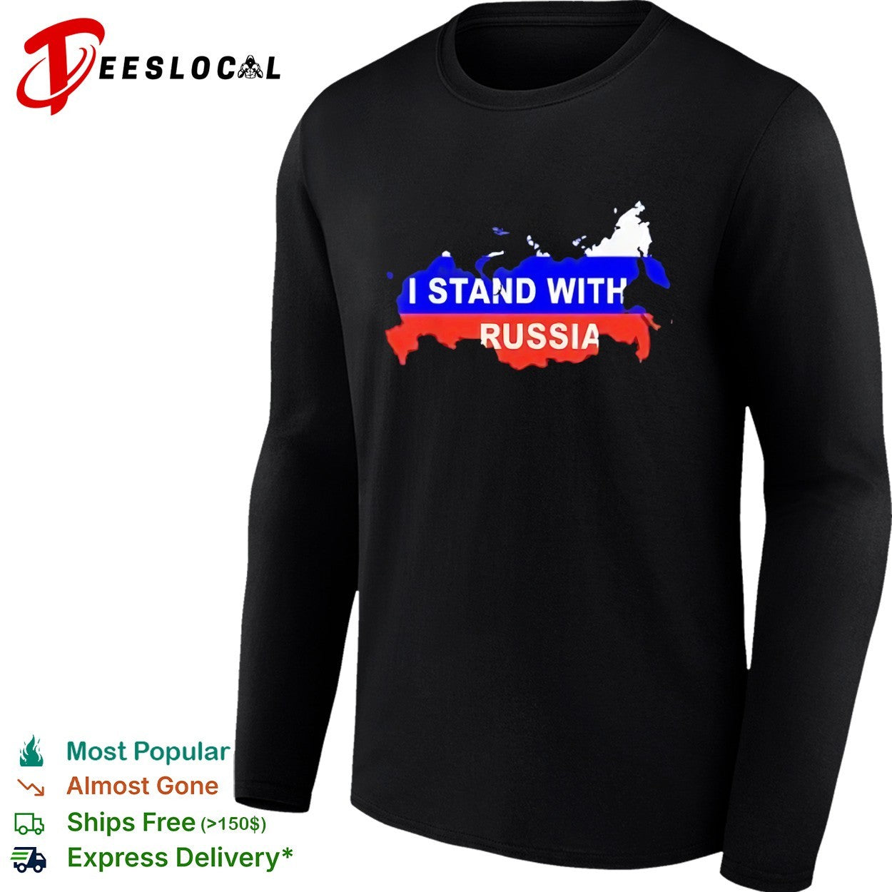 I Stand With Russia Map Flag Patriotic Nationalism Nation Country Political shirt