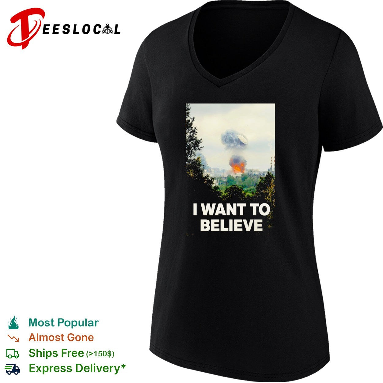 I Want to Believe UFO Explosion shirt