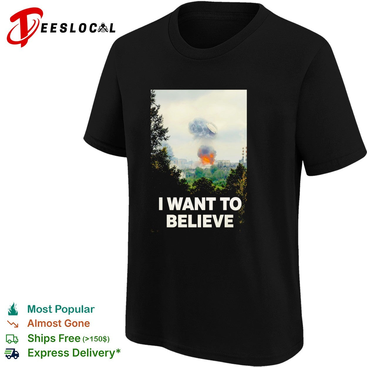 I Want to Believe UFO Explosion shirt