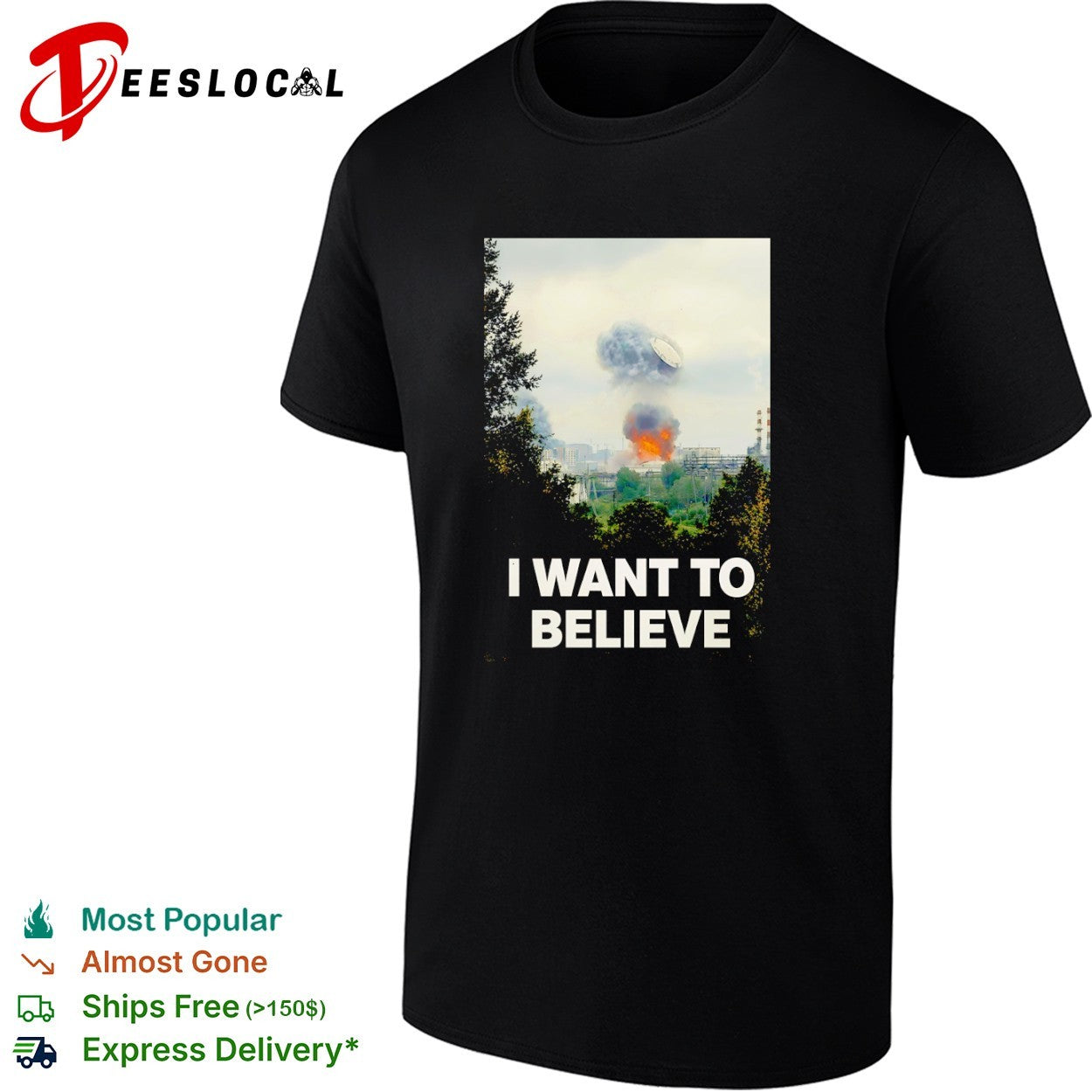 I Want to Believe UFO Explosion shirt