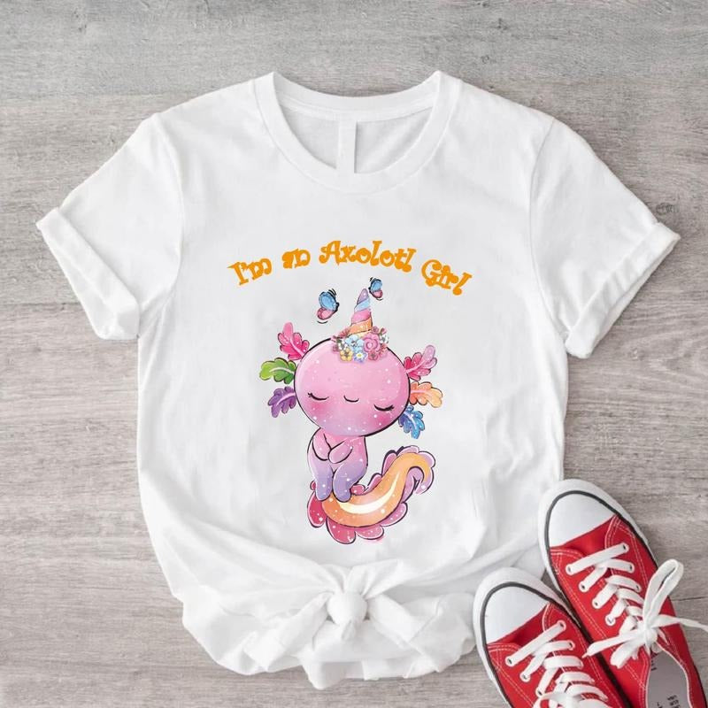 I'M Axolotl Girl Shirt Pink Axolotl Salamander Axolotl Lover Mexican Walking Fish Shirt Animal Lover T-Shirts