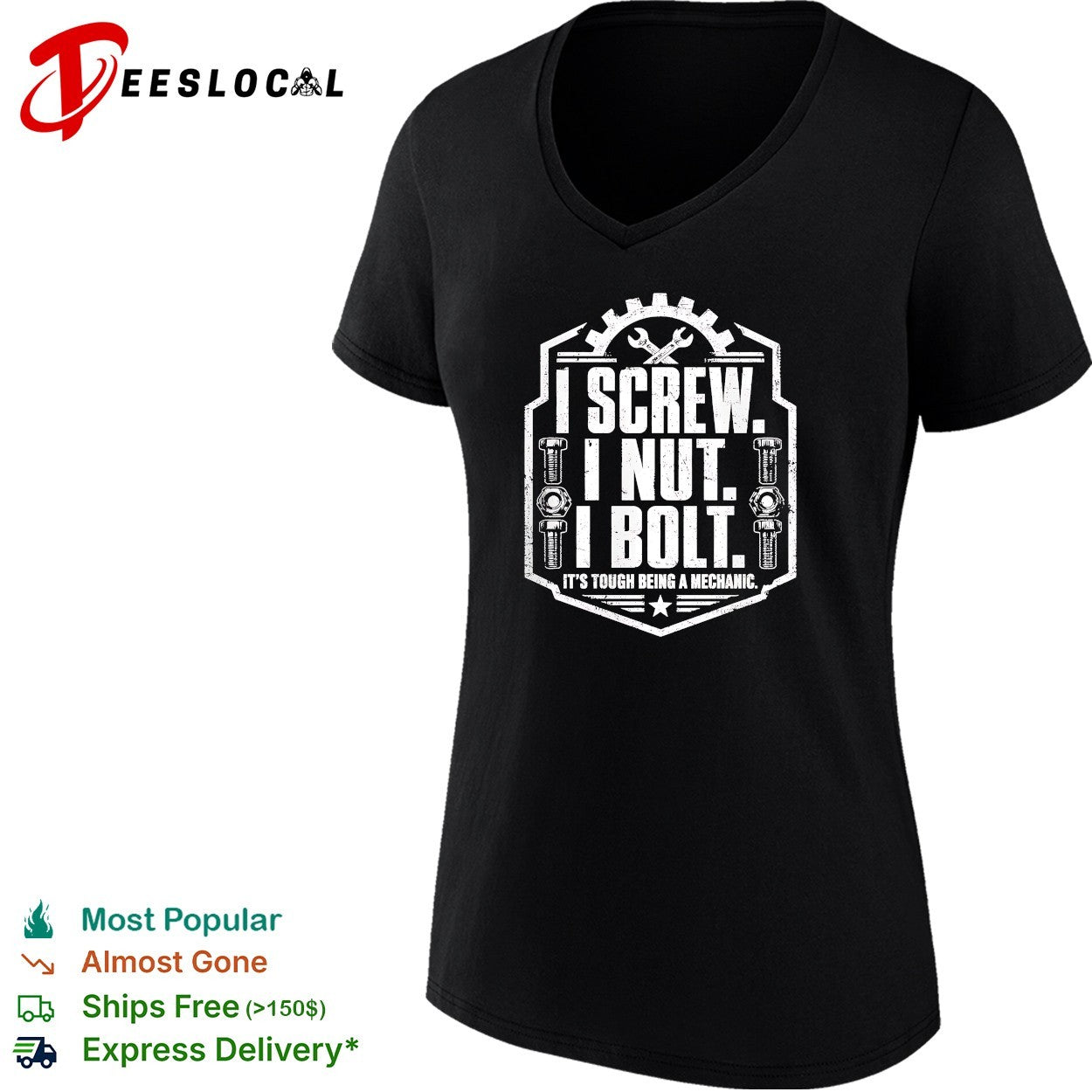 I screw I nut I bolt tough being a mechanic badge shirt