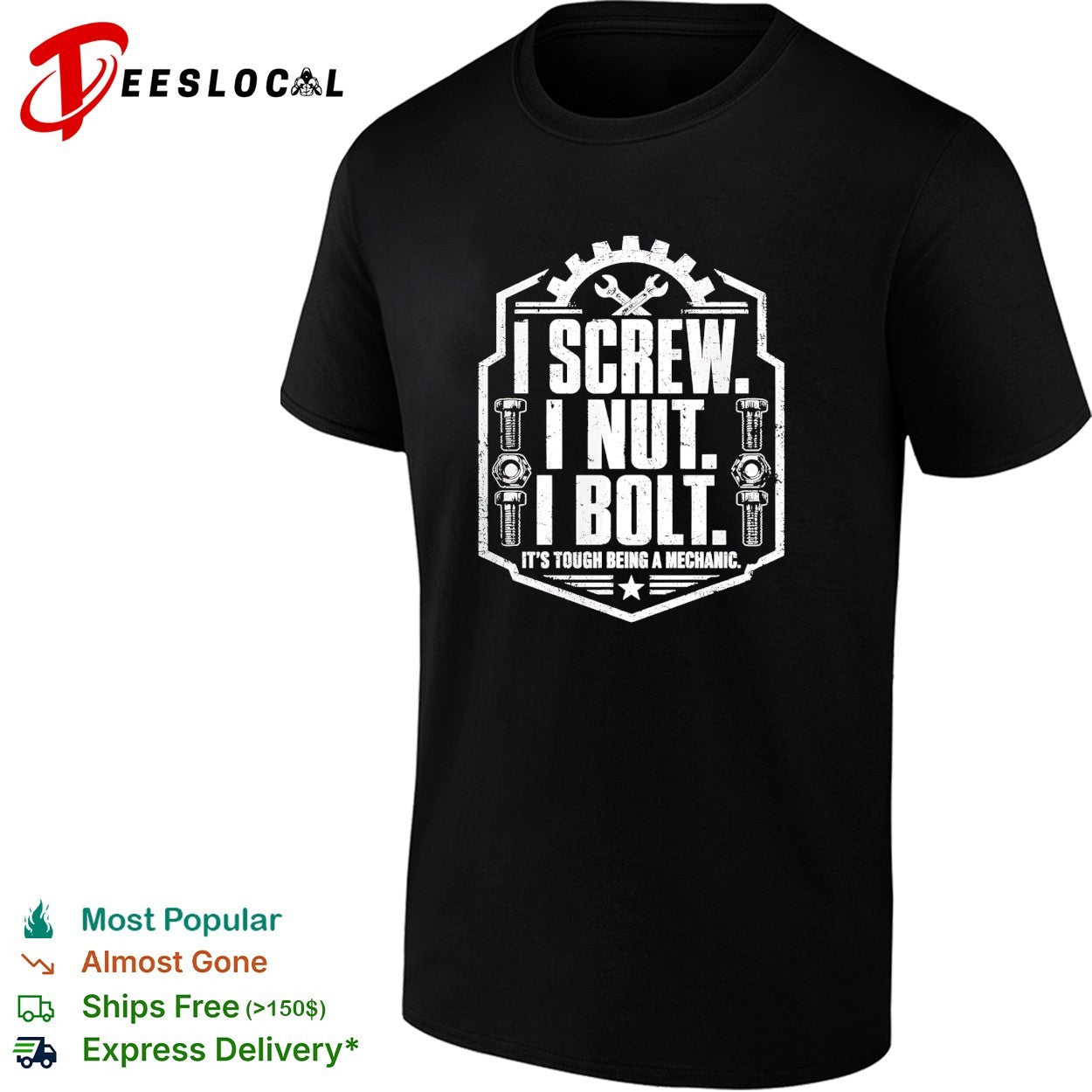 I screw I nut I bolt tough being a mechanic badge shirt