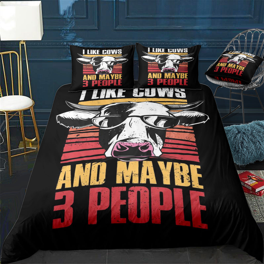 I Like Cows And Maybe 3 Bedding Set (Duvet Cover & Pillow Shams)