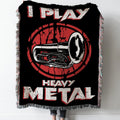 I Play Heavy Metal Tuba Woven Tapestry Throw Blanket with Fringe