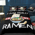I Really Love Ramen Kawaii Bedding Set (Duvet Cover & Pillow Shams)