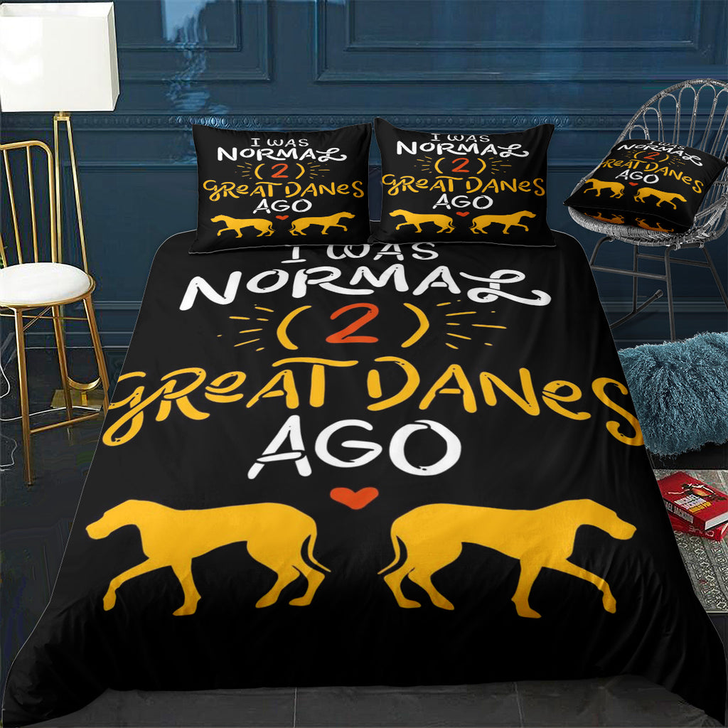 I Was Normal Two Great Dan Bedding Set (Duvet Cover & Pillow Shams)