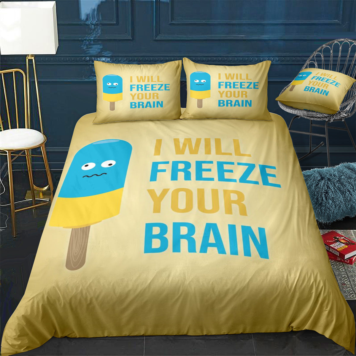 I Will Freeze Your Brain Bedding Set (Duvet Cover & Pillow Shams)