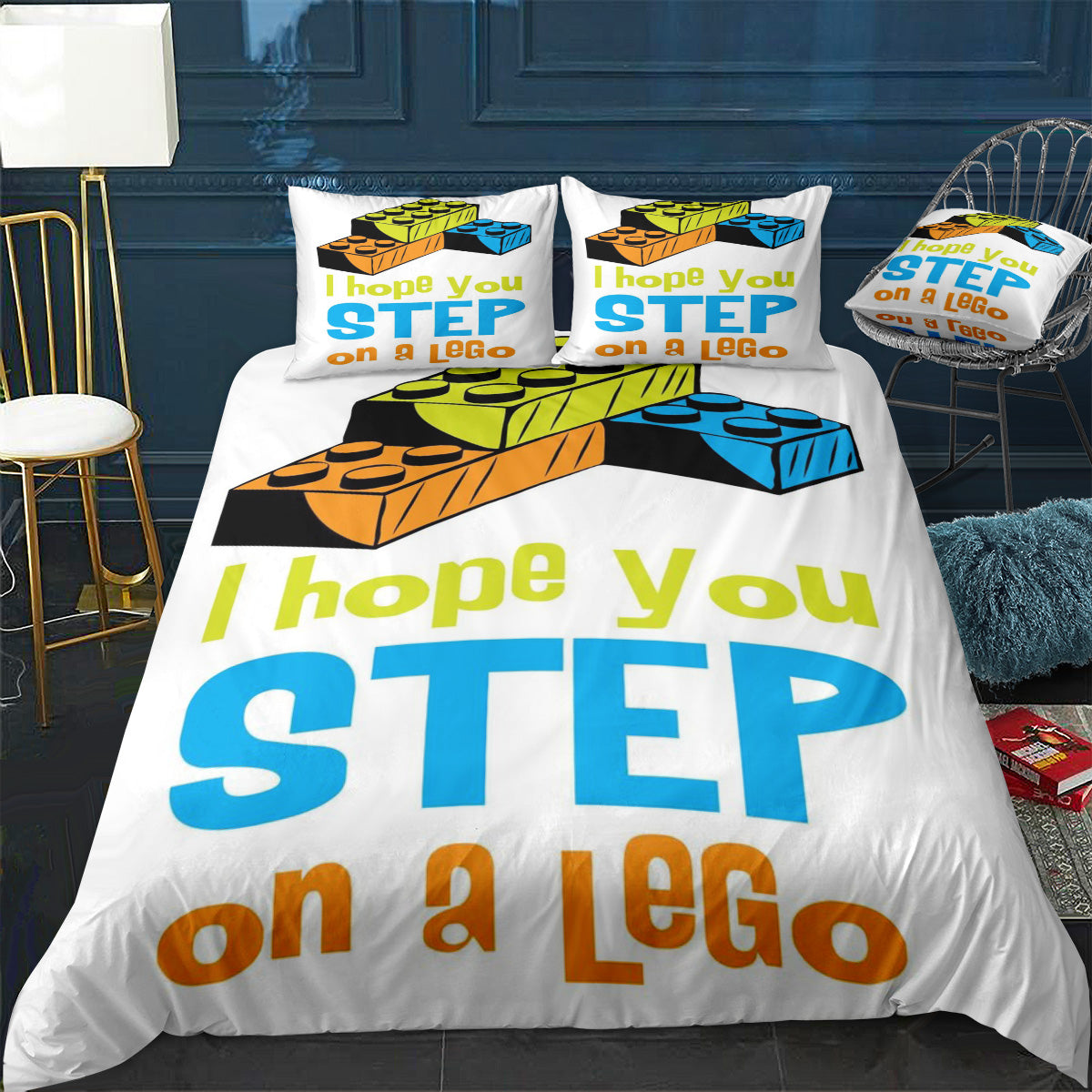 I hope you step on a lego Bedding Set (Duvet Cover & Pillow Shams)