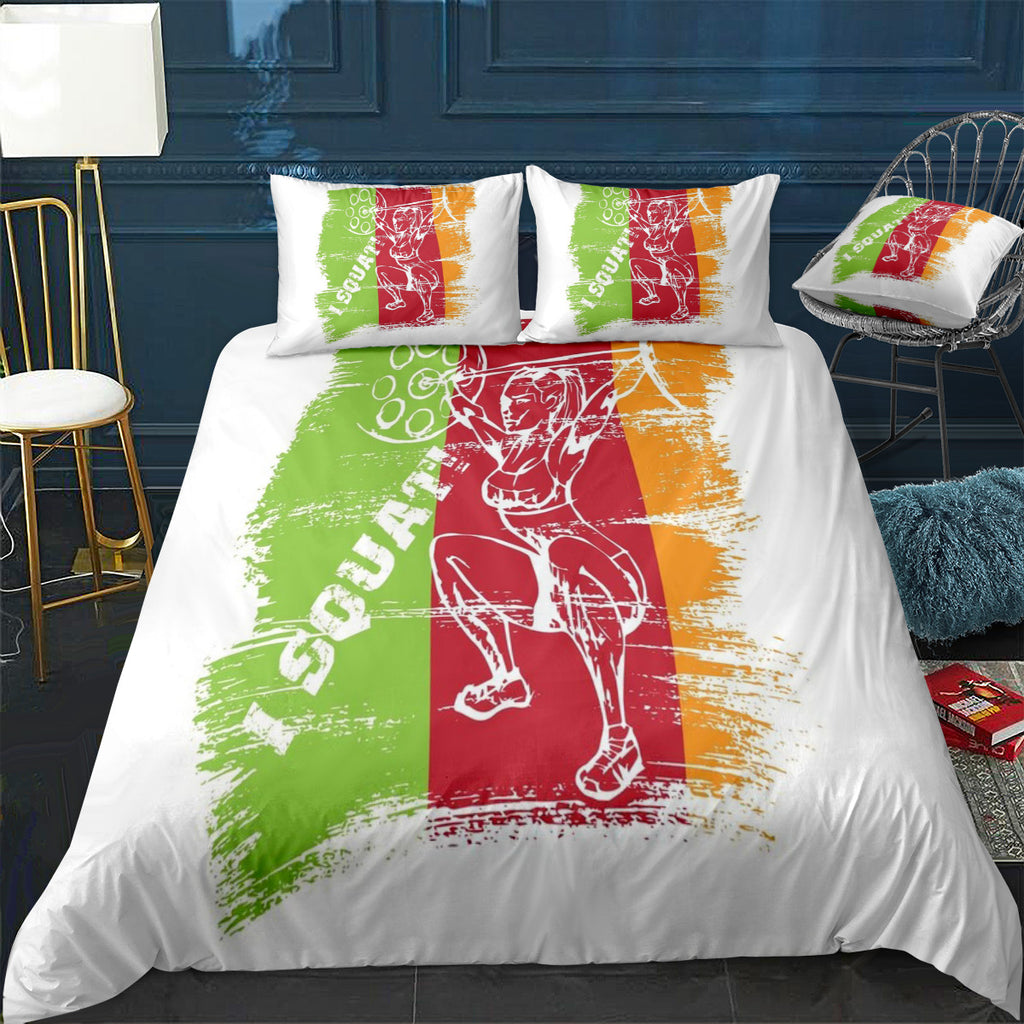 I squat Bedding Set (Duvet Cover & Pillow Shams)