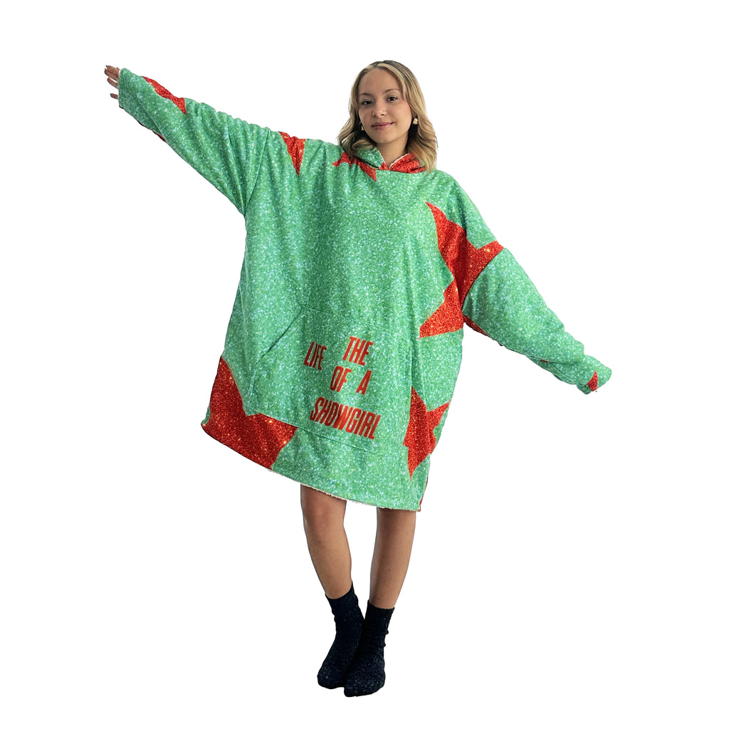 Stars Green PW25 Hoodie Blanket