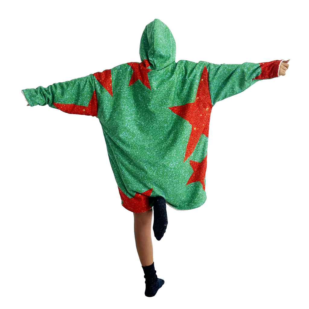 Stars Green PW25 Hoodie Blanket