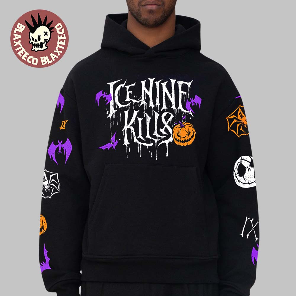 Ice Nine Kills Nightmare On The Ninth Before Christmas 2025 Witches Get Stitches Logo And Symbols Hoodie