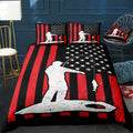 Ice fishing American flag Bedding Set (Duvet Cover & Pillow Shams)