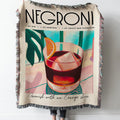 Iconic Negroni Cocktail Woven Tapestry Throw Blanket with Fringe