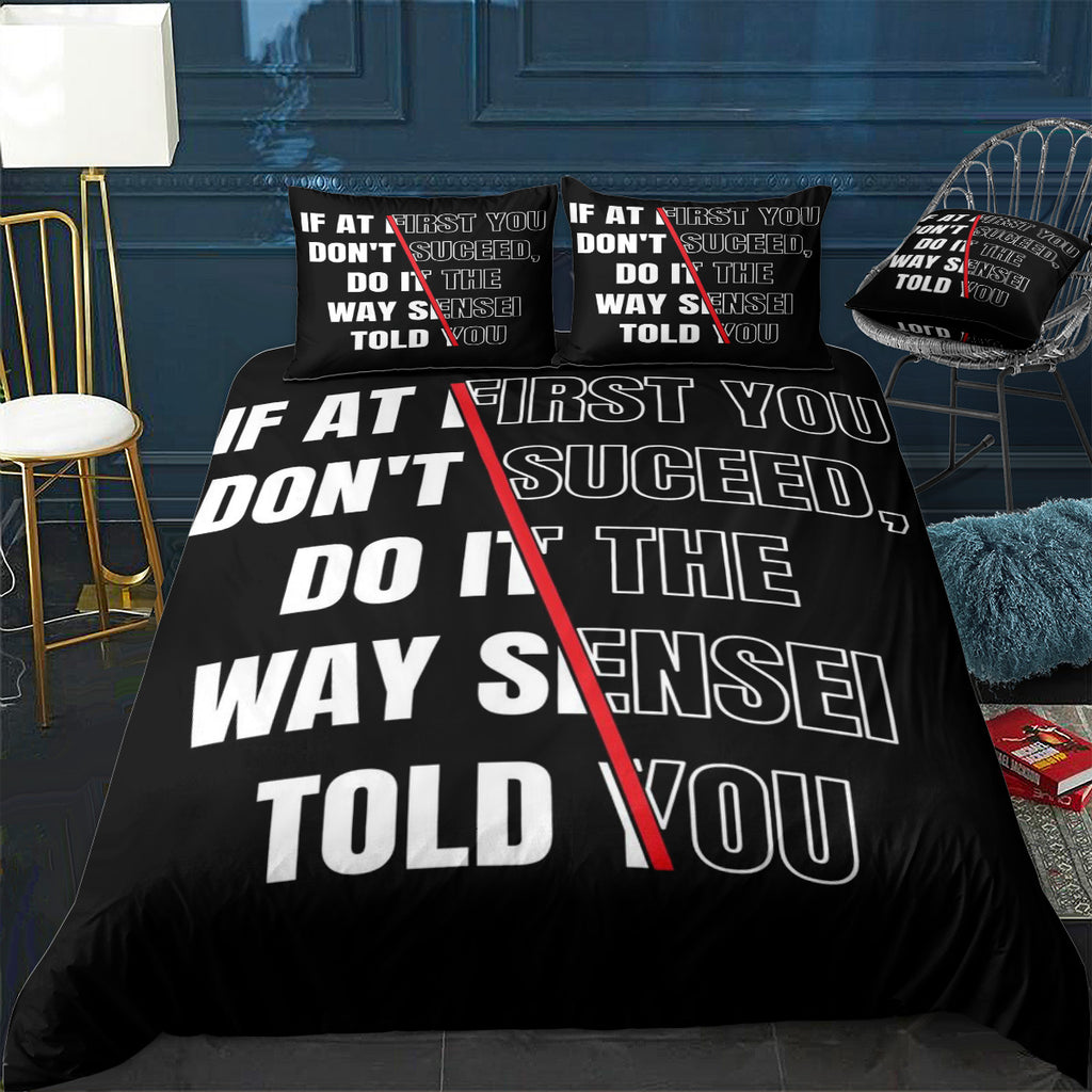 If At First You Dont Succ Bedding Set (Duvet Cover & Pillow Shams)