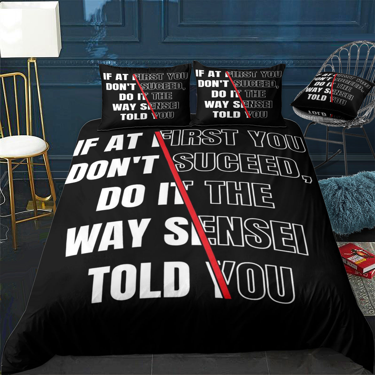 If At First You Dont Succ Bedding Set (Duvet Cover & Pillow Shams)