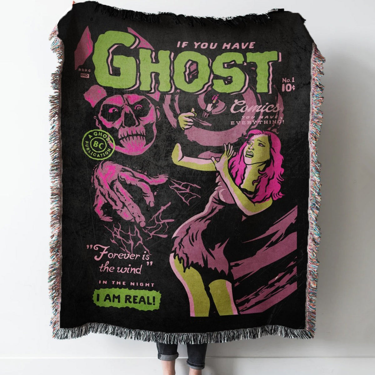 If you have Ghost Woven Tapestry Throw Blanket with Fringe