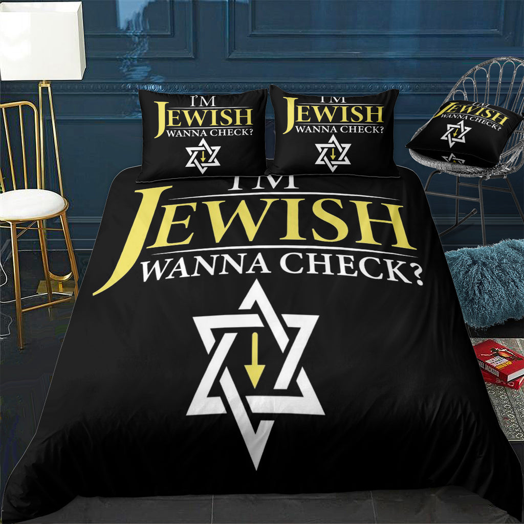 Im Jewish Wanna Check Je Bedding Set (Duvet Cover & Pillow Shams)