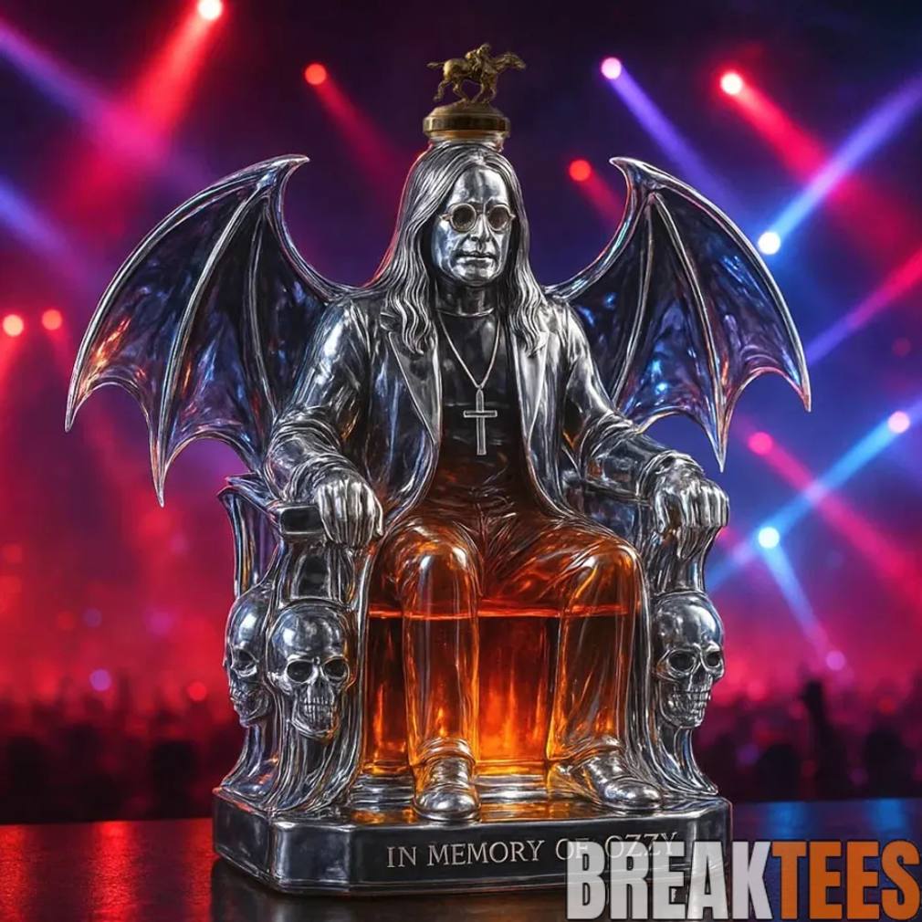 In Memory of Ozzy Osbourne Whiskey Bottle