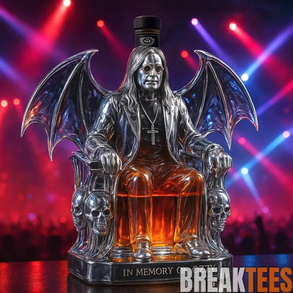 In Memory of Ozzy Osbourne Whiskey Bottle