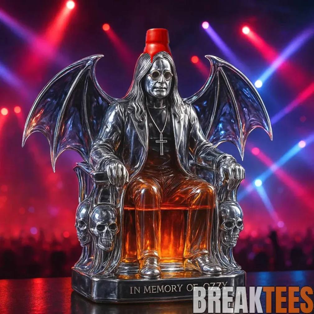In Memory of Ozzy Osbourne Whiskey Bottle