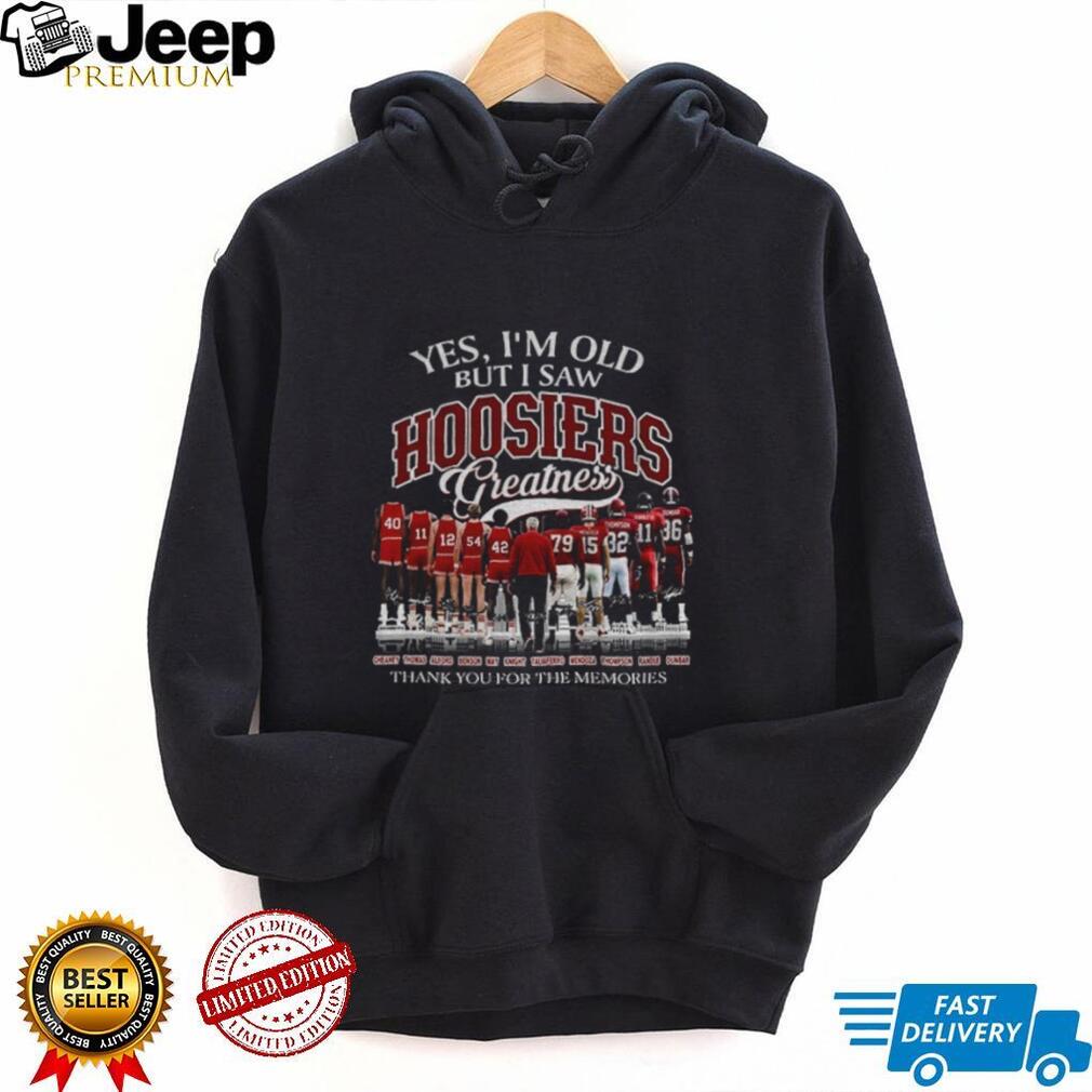 Indiana University basketball football players Yes I’m old but I saw Hoosiers 2026 shirt