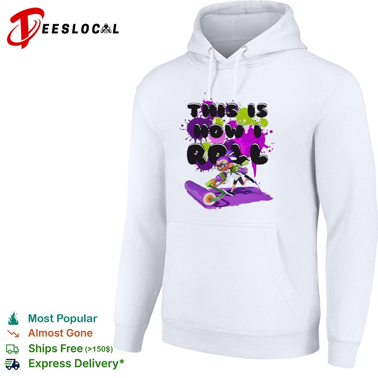 Inkling Squid Splatoon This is how I roll Nintendo shirt