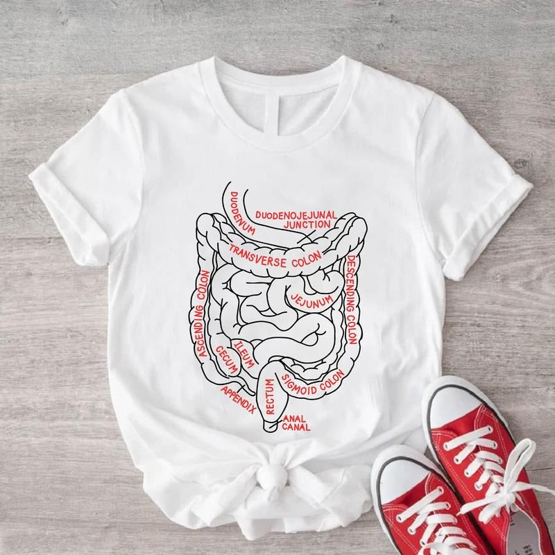 Intestines Anatomy Shirt Medical Student Intestinal Shirt Gastroenterologist Shirt Intestines Illustration Nursing Student T-Shirts