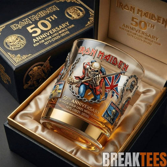 Iron Maiden 50th Anniversary Whiskey Glass