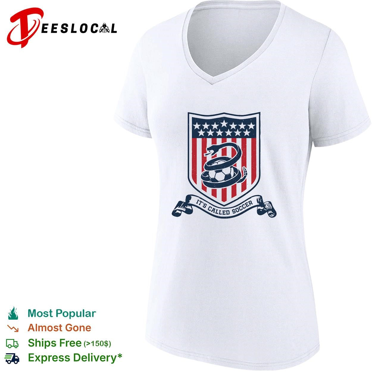 It’s called soccer snake wrapped around ball crest badge shirt